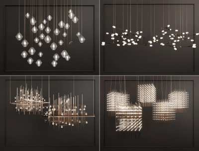 现代吊灯3D模型下载